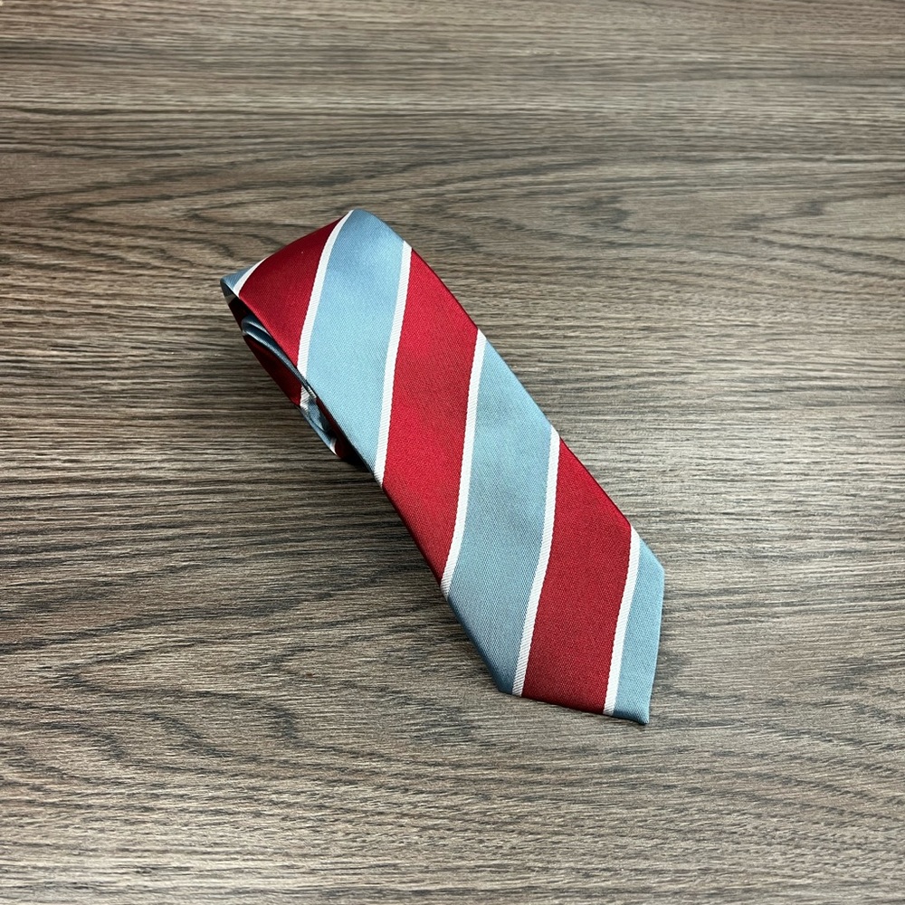 Sovereign Code Red, Blue & White Stripe Skinny Tie